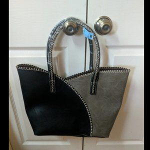 Vegan Tote 2 in 1 Faux Leather Stitched Shoulder bag Hobo Tote